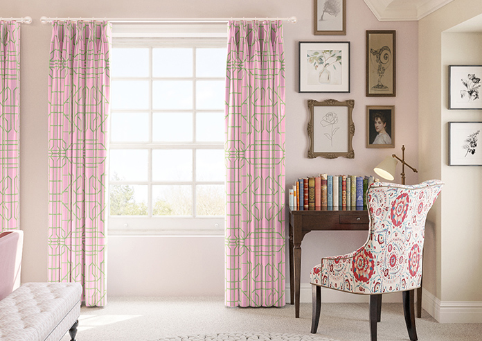Bamboo Candy, Green Pink - Made To Measure Curtains - Image 3